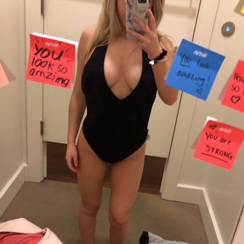 Aerie Black one piece bathing suit
